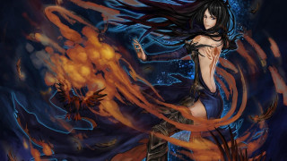 Woman long hair sword hand 2 - long hair and a sword free wallpaper