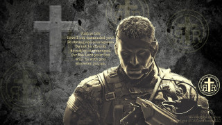 Man gun cross wall message - metal gear free wallpaper