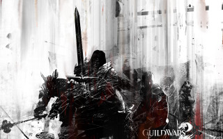 Man holding sword black white - art greg rutkowski free wallpaper