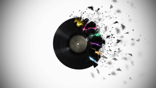 Broken record lightning effect pieces - a record free wallpaper