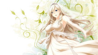Woman white dress long hair 3 - a detailed drawing free wallpaper
