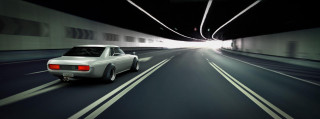 Car driving tunnel lights middle - path free wallpaper