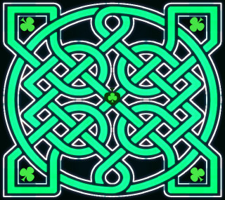 Green celtic design shamrocks black - celtic free wallpaper