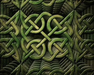 Green pattern knot black background - mosaic free wallpaper