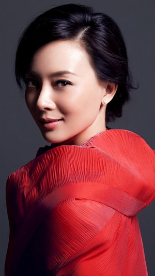 Woman red dress posing picture 2 - chen lu free wallpaper for mobile