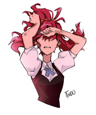 Girl red hair tie head - flowing hair free wallpaper for mobile