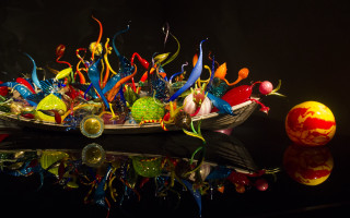 Boat glass decorations ball water - the water behind free wallpaper