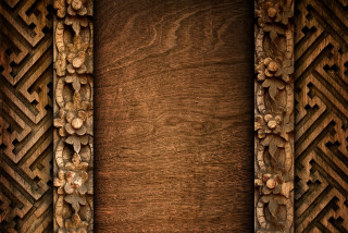 Wooden frame carved design floral - a wooden background free wallpaper