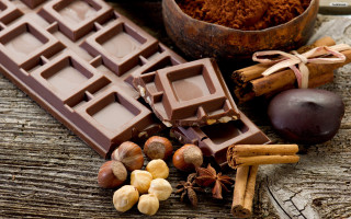 Chocolate bar nuts cinnamon bowl - a chocolate bar free wallpaper
