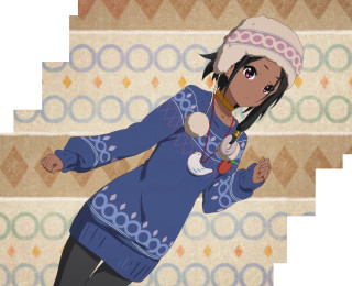 Woman blue dress hat standing - circle free wallpaper for desktop