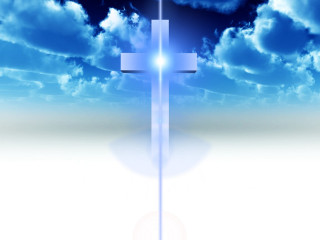 Cross blue sky clouds bright - the cross free wallpaper