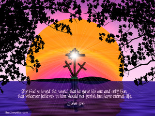 Cross sunset bible verse jesus - radiant light free wallpaper for desktop