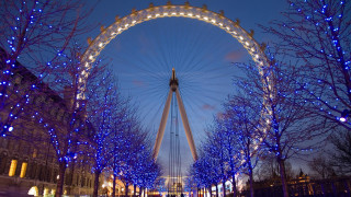 Ferris wheel lit up night 2 - christopher wren free wallpaper