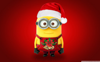 Minion santa hat glasses bell - a minion free wallpaper