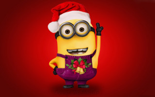 Minion santa hat bell red - a minion free wallpaper