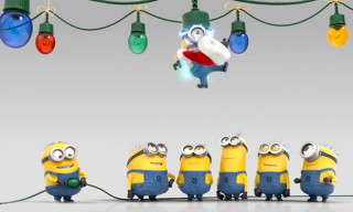Minions christmas lights garland group - free christmas wallpaper
