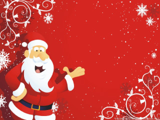 Santa claus red background snowflakes - a santa clause free wallpaper