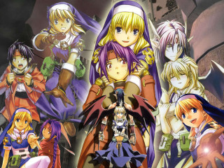 Anime girls castle clock group - a castle free wallpaper