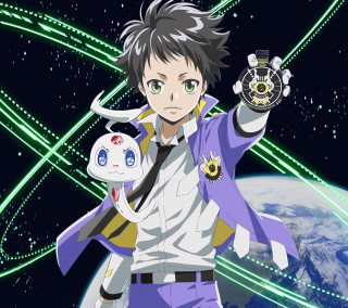 Man holding toy planet stars - rayonism free wallpaper for tablet