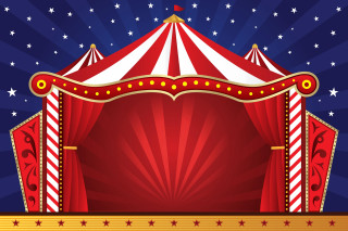Circus tent red white stars - theatrical free wallpaper for desktop