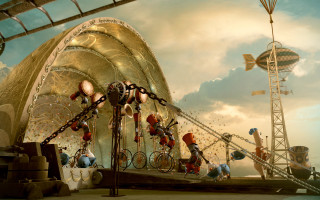 People giant structure clock ferris - kinetic free wallpaper