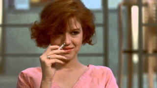 Woman smoking cigarette pink dress - misty free wallpaper