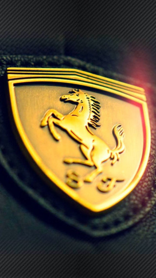 Ferrari badge black leather red - profile picture free wallpaper for mobile