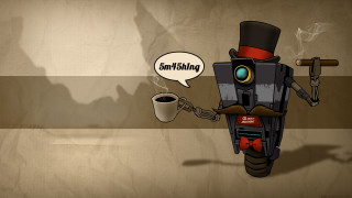 Cartoon motorcycle top hat coffee - steampunk free wallpaper