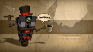 Cartoon character hat cane coffee - steampunk free wallpaper