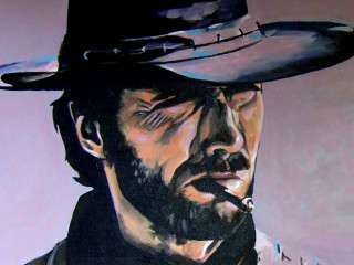 Man hat pipe cigarette painting - his mouth and a cigarette free wallpaper