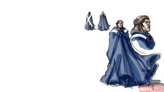 Man blue robe woman white - concept design free wallpaper