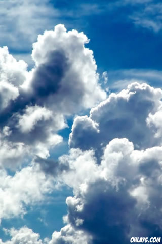Plane flying blue cloudy sky 2 - free sky wallpaper for mobile