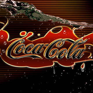 Coca cola advertisement splash water - typographic free wallpaper for tablet