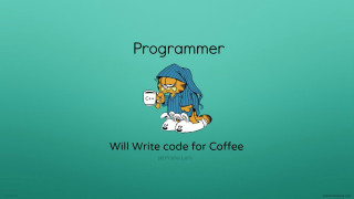 Cat coffee programming cat holding - a mouse free wallpaper