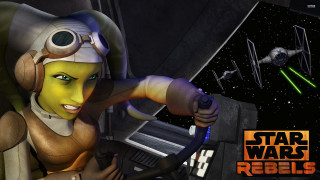 Star wars cartoon character driving - a spaceship free wallpaper