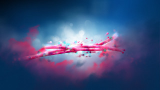 Pink object floating blue background - a pink object free wallpaper