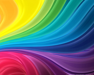 Colorful wavy rainbow white abstract - vivid color free wallpaper