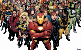 Avengers group crowd arms around 2 - their arm free wallpaper for desktop