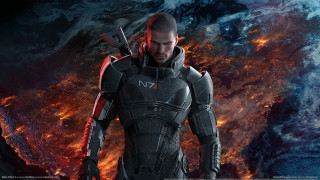 Futuristic man suit fire earth - mass effect free wallpaper for desktop
