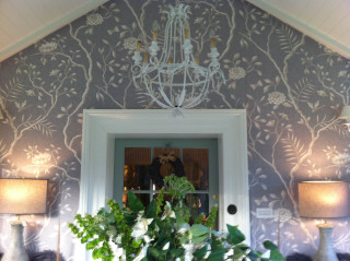 Chandelier door plant vase flowers - a flemish baroque free wallpaper