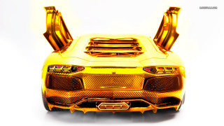 Gold car maximalism hood mirrors - rear free wallpaper