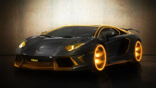 Black yellow sports car orange - rim free wallpaper