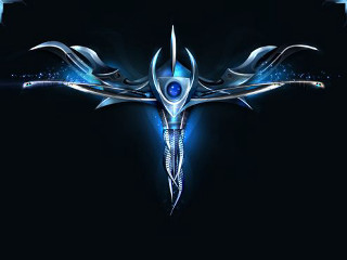 Futuristic biomechanical space weapon trident - biomechanical free wallpaper