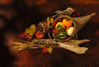 Cornucopia arrangement pumpkins autumn harvest - pumpkin free wallpaper