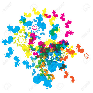 Colorful bubbles explosion white background - a white background stock photo free wallpaper