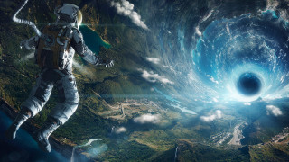 Space man vortex cloud water - a black hole in the middle free wallpaper
