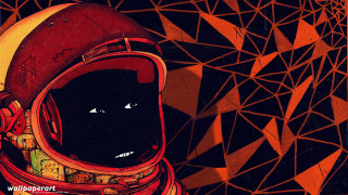 Afrofuturism astronaut geometric background night - redshift free wallpaper