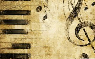 Grungy piano musical notes trebles 3 - cinematic composition free wallpaper for desktop