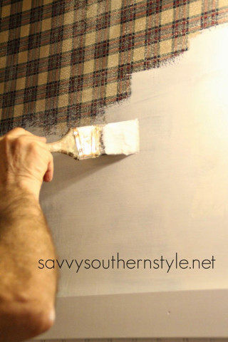 Man painting wall plaid pattern - a white wallpaper free wallpaper