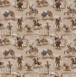 Cowboy cowgirl rodeo pattern tan - annabel kidston free wallpaper for tablet